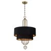 Grandeur 8-Light Aged Antique Brass Drum Pendant Light with Onyx Velvet Shade by Metropolitan -BLACK DECKER store aged antique brass metropolitan chandeliers n7338 790 64 1000
