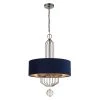 Grandeur 6-Light Aged Antique Nickel Drum Pendant with Twilight Blue Velvet Shade by Metropolitan -BLACK DECKER store aged antique nickel metropolitan chandeliers n7336 889 64 1000