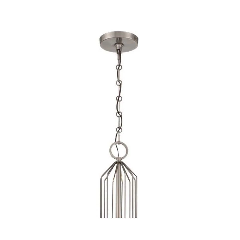 Grandeur 8-Light Aged Antique Nickel Drum Pendant Light with Twilight Blue Velvet Shade by Metropolitan 5 Grandeur 8-Light Aged Antique Nickel Drum Pendant Light with Twilight Blue Velvet Shade by Metropolitan - Image 3