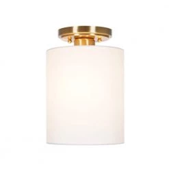 BLACK DECKER store 40 10.5 in. 1-Light Antique Brass Modern Flush Mount by Cresswell