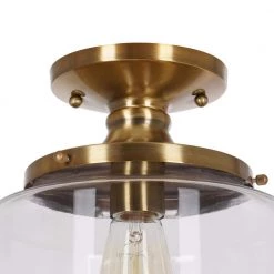 10.6 in. 1-Light Antique Brass Mid-Century Modern Flush Mount by Cresswell 11 10.6 in. 1-Light Antique Brass Mid-Century Modern Flush Mount by Cresswell -BLACK DECKER store antique brass cresswell flush mount lights 24066 000 4f 1000
