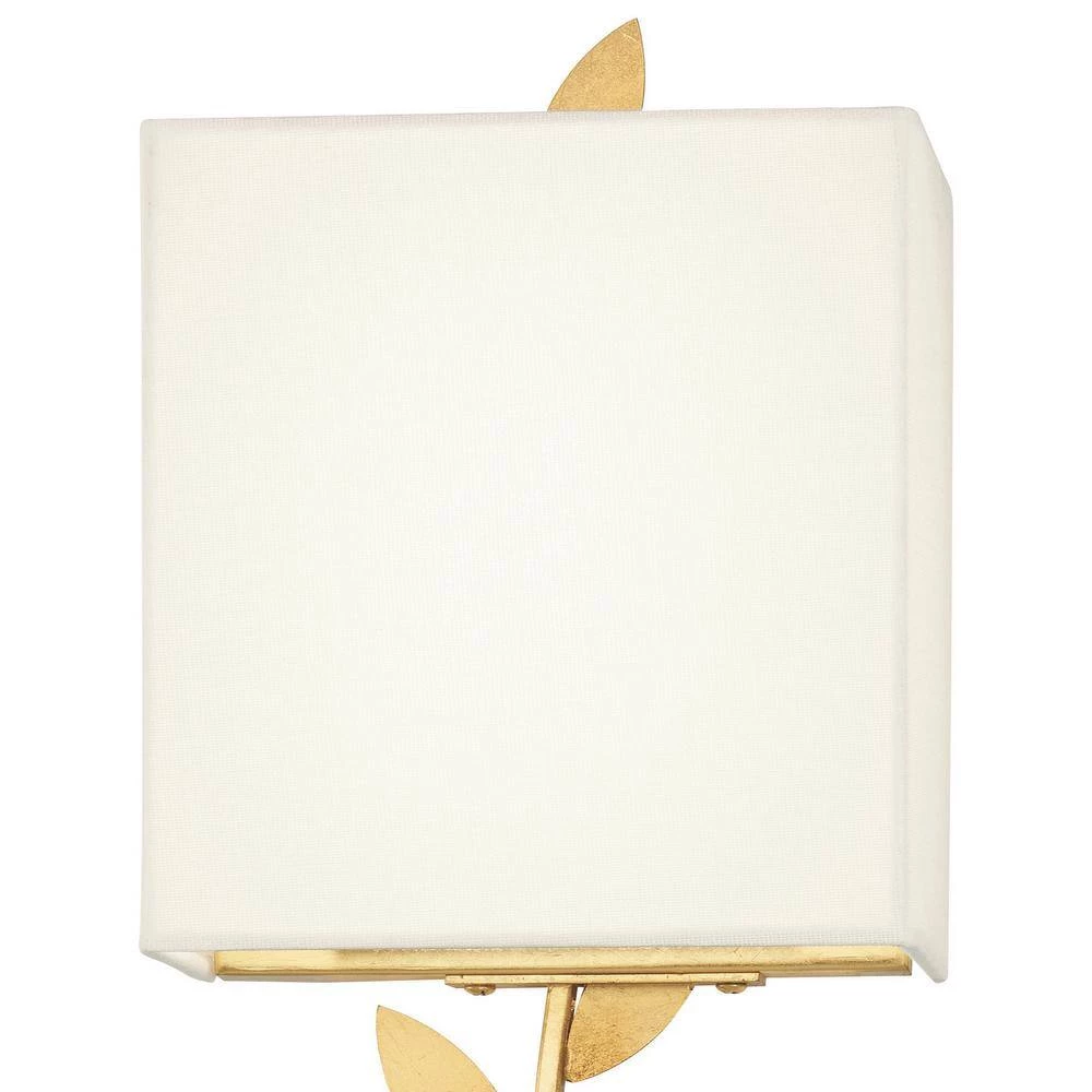 Arbor Grove 1-Light Ardent Gold Leaf LED Wall Sconce with White Linen Shade by Metropolitan 5 Arbor Grove 1-Light Ardent Gold Leaf LED Wall Sconce with White Linen Shade by Metropolitan - Image 3