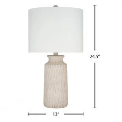 24.5 in. Beige Transitional Table Lamp with Shade and LED Bulb Included by Cresswell -BLACK DECKER store beige cresswell table lamps 23028 000 4f 1000