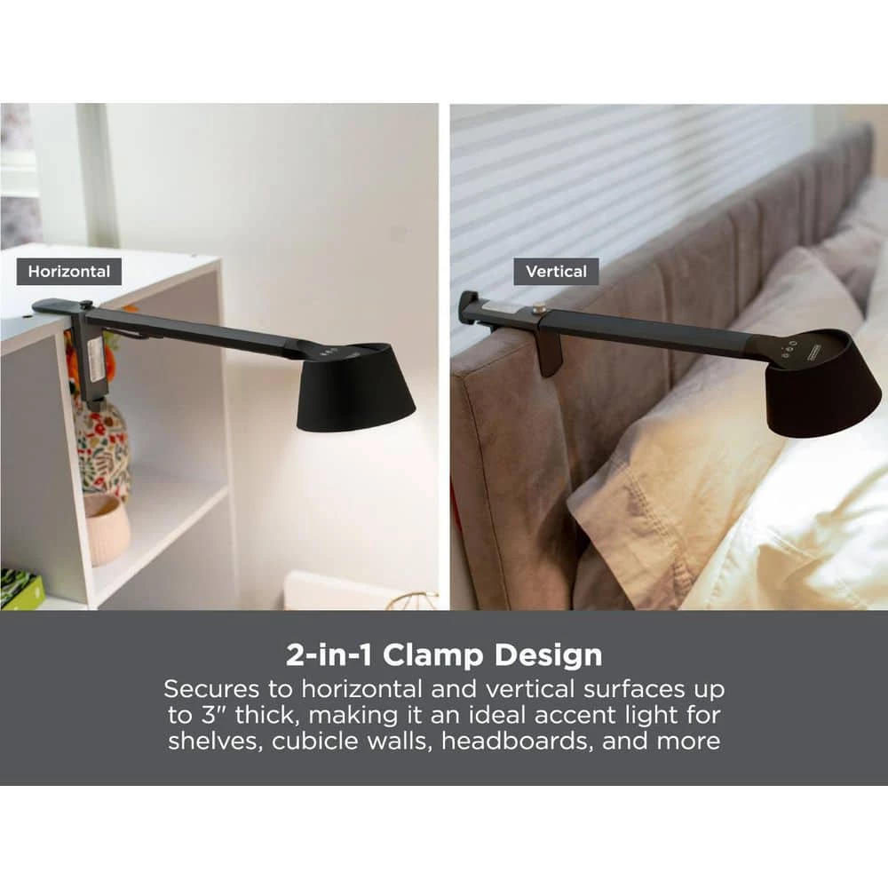 4 in. Works with Alexa Smart 2-in-1 LED Clamp Lamp, Fits Cubicles and Headboards, Automatic Circadian Lighting, Black by BLACK+DECKER 6 4 in. Works with Alexa Smart 2-in-1 LED Clamp Lamp, Fits Cubicles and Headboards, Automatic Circadian Lighting, Black by BLACK+DECKER - Image 4