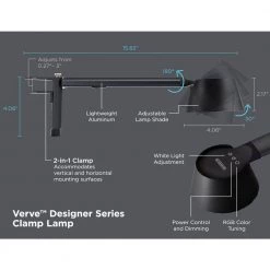 4 in. Works with Alexa Smart 2-in-1 LED Clamp Lamp, Fits Cubicles and Headboards, Automatic Circadian Lighting, Black by BLACK+DECKER 12 4 in. Works with Alexa Smart 2-in-1 LED Clamp Lamp, Fits Cubicles and Headboards, Automatic Circadian Lighting, Black by BLACK+DECKER -BLACK DECKER store black black decker desk lamps led2200 clsm bk 44 1000