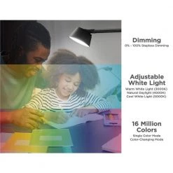 4 in. Works with Alexa Smart 2-in-1 LED Clamp Lamp, Fits Cubicles and Headboards, Automatic Circadian Lighting, Black by BLACK+DECKER 10 4 in. Works with Alexa Smart 2-in-1 LED Clamp Lamp, Fits Cubicles and Headboards, Automatic Circadian Lighting, Black by BLACK+DECKER -BLACK DECKER store black black decker desk lamps led2200 clsm bk 4f 1000