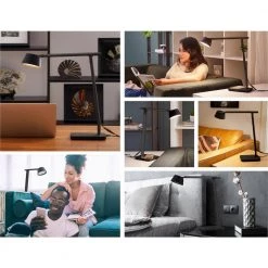 17 in., Black, Indoor, Desk Lamp with Qi Wireless Charger, Indoor, Automatic Circadian Lighting by BLACK+DECKER -BLACK DECKER store black black decker desk lamps led2200 qi bk 44 1000