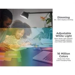 17 in., Black, Indoor, Desk Lamp with Qi Wireless Charger, Indoor, Automatic Circadian Lighting by BLACK+DECKER -BLACK DECKER store black black decker desk lamps led2200 qi bk 4f 1000