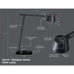 17 in., Black, Indoor, Smart Desk Lamp, works with Alexa, with Qi Wireless Charger by BLACK+DECKER -BLACK DECKER store black black decker desk lamps led2200 qism bk 66 1000