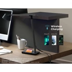 17 in., Black, Indoor, Smart Desk Lamp, works with Alexa, with Qi Wireless Charger by BLACK+DECKER -BLACK DECKER store black black decker desk lamps led2200 qism bk 76 1000