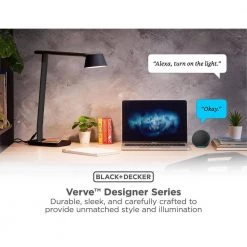 17 in., Black, Indoor, Smart Desk Lamp, works with Alexa, with Qi Wireless Charger by BLACK+DECKER -BLACK DECKER store black black decker desk lamps led2200 qism bk c3 1000