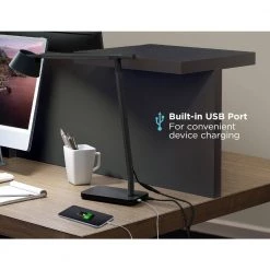 17 in., Black, Indoor, Alexa Smart Desk Lamp, Works with Alexa with USB Charging Port by BLACK+DECKER -BLACK DECKER store black black decker desk lamps led2200 usbsm bk 76 1000