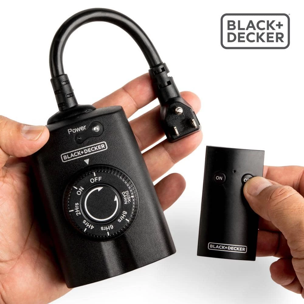 Outdoor Wireless Outlet with Remote 2 Grounded Outlets Photocell Sensor by BLACK+DECKER 6 Outdoor Wireless Outlet with Remote 2 Grounded Outlets Photocell Sensor by BLACK+DECKER - Image 5