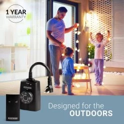 Outdoor Wireless Outlet with Remote 2 Grounded Outlets Photocell Sensor by BLACK+DECKER 14 Outdoor Wireless Outlet with Remote 2 Grounded Outlets Photocell Sensor by BLACK+DECKER -BLACK DECKER store black black decker outdoor lighting accessories bdxpa0011 76 1000