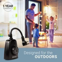 Outdoor 3 Grounded Outlets Timer with Waterproof Outlet and Countdown by BLACK+DECKER -BLACK DECKER store black black decker outdoor lighting accessories bdxpa0031 76 1000