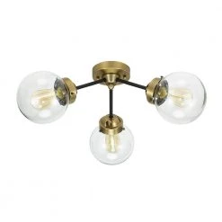 BLACK DECKER store 38 10 in. Black and Brass Mid-Century Modern Flush Mount by Cresswell