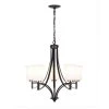 5-Light Black Standard Contemporary Chandelier Pendant Light with Brushed Nickel Accents and Opal Glass Shades by Cresswell -BLACK DECKER store black cresswell chandeliers 24069 000 64 1000