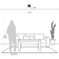 LED 9.75 in. Black Vintage Inspired Semi Flush Mount by Cresswell 12 LED 9.75 in. Black Vintage Inspired Semi Flush Mount by Cresswell -BLACK DECKER store black cresswell flush mount lights 24067 000 1f 1000