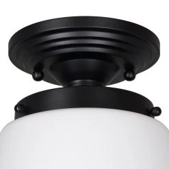 LED 9.75 in. Black Vintage Inspired Semi Flush Mount by Cresswell 11 LED 9.75 in. Black Vintage Inspired Semi Flush Mount by Cresswell -BLACK DECKER store black cresswell flush mount lights 24067 000 4f 1000