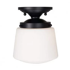 LED 9.75 in. Black Vintage Inspired Semi Flush Mount by Cresswell
