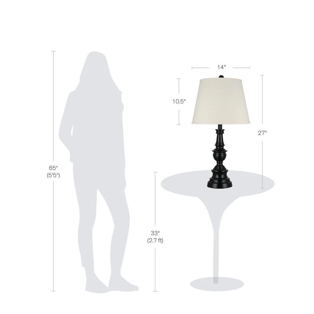 27 in. Black Table Lamp by Cresswell 7 27 in. Black Table Lamp by Cresswell - Image 5