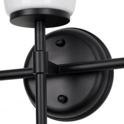 24 in. 3-Light Black Vanity Light with Opal Glass Shades by Cresswell -BLACK DECKER store black cresswell vanity lighting 24075 000 44 1000