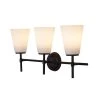 24 in. 3-Light Black Vanity Light with Opal Glass Shades by Cresswell