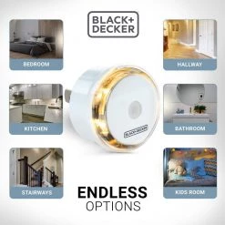 LED Night Light Plug-In with Photocell Sensor, 2.5 Lumens (4-Pack) Outlet Room Lights by BLACK+DECKER -BLACK DECKER store black decker led night lights bdxpa0070 1f 1000