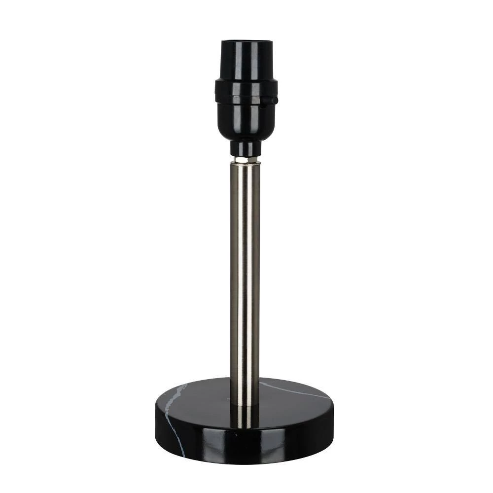 14 in. Black Faux Marble and Brushed Nickel Modern Table Lamp by Cresswell 5 14 in. Black Faux Marble and Brushed Nickel Modern Table Lamp by Cresswell - Image 3