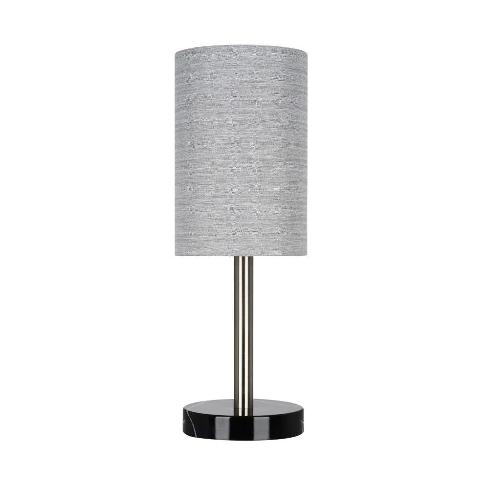 14 in. Black Faux Marble and Brushed Nickel Modern Table Lamp by Cresswell 3 14 in. Black Faux Marble and Brushed Nickel Modern Table Lamp by Cresswell