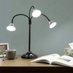 30.5 in. Black 3-Headed Desk Lamp with Adjustable Arms by Lavish Home -BLACK DECKER store black lavish home desk lamps m100021 31 1000