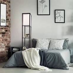 62.75 in. Black Etagere Style Floor Lamp by Lavish Home -BLACK DECKER store black lavish home floor lamps hw1000009 1f 1000