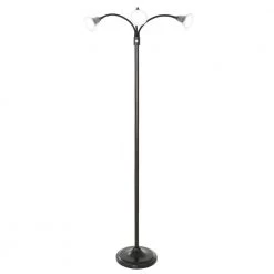 69 in. Black 3-Headed Floor Lamp with Adjustable Arms by Lavish Home