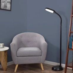 60 in. LED Natural Full Spectrum Sunlight Gooseneck Floor Lamp with Dimmer Switch in Black by Lavish Home -BLACK DECKER store black lavish home floor lamps w020088 31 1000