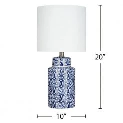 20 in. Blue Transitional Table Lamp with Shade and LED Bulb Included by Cresswell -BLACK DECKER store blue cresswell table lamps 22402 000 4f 1000