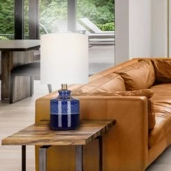 15 in. Blue Ceramic Accent Lamp by Cresswell -BLACK DECKER store blue cresswell table lamps bm1467 00 31 1000