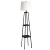 58 in. Distressed Iron Etagere Floor Lamp with Linen Shade by Cresswell -BLACK DECKER store bronze cresswell floor lamps 19305 000 64 1000