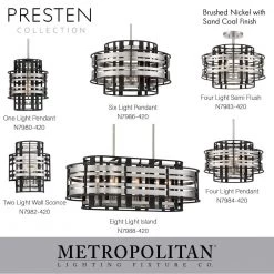 Presten 6-Light Brushed Nickel and Sand Coal Drum Pendant by Metropolitan -BLACK DECKER store brushed nickel and sand coal metropolitan chandeliers n7986 420 44 1000