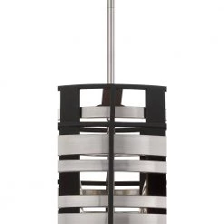 Presten 6-Light Brushed Nickel and Sand Coal Drum Pendant by Metropolitan -BLACK DECKER store brushed nickel and sand coal metropolitan chandeliers n7986 420 4f 1000