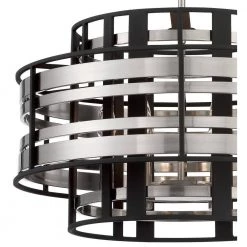 Presten 6-Light Brushed Nickel and Sand Coal Drum Pendant by Metropolitan -BLACK DECKER store brushed nickel and sand coal metropolitan chandeliers n7986 420 c3 1000