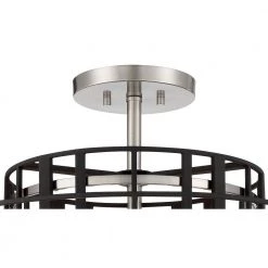 Presten 20 in. 4-Light Brushed Nickel and Sand Coal Semi-Flush Mount by Metropolitan -BLACK DECKER store brushed nickel and sand coal metropolitan flush mount lights n7983 420 4f 1000