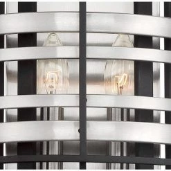 Presten 5.75 in. Brushed Nickel and Sand Coal Wall Sconce by Metropolitan -BLACK DECKER store brushed nickel and sand coal metropolitan vanity lighting n7982 420 4f 1000