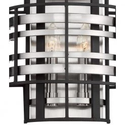 Presten 5.75 in. Brushed Nickel and Sand Coal Wall Sconce by Metropolitan -BLACK DECKER store brushed nickel and sand coal metropolitan vanity lighting n7982 420 c3 1000