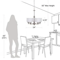 5-Light Brushed Nickel Contemporary Chandelier Pendant Light with Opal Glass Shades by Cresswell 10 5-Light Brushed Nickel Contemporary Chandelier Pendant Light with Opal Glass Shades by Cresswell -BLACK DECKER store brushed nickel cresswell chandeliers 24072 000 4f 1000