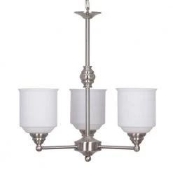 3-Light Brushed Nickel Contemporary Chandelier Pendant Light with Opal Glass Shades by Cresswell -BLACK DECKER store brushed nickel cresswell chandeliers 24073 000 1f 1000