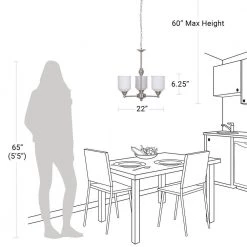 3-Light Brushed Nickel Contemporary Chandelier Pendant Light with Opal Glass Shades by Cresswell -BLACK DECKER store brushed nickel cresswell chandeliers 24073 000 4f 1000