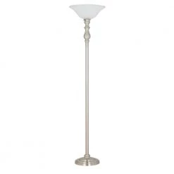 70 in. Brushed Nickel Transitional Floor Lamp with LED Bulb Included by Cresswell