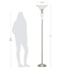 72 in. Brushed Nickel Traditional Torchiere Floor Lamp by Cresswell 12 72 in. Brushed Nickel Traditional Torchiere Floor Lamp by Cresswell -BLACK DECKER store brushed nickel cresswell floor lamps bm1551 02 44 1000