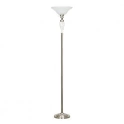72 in. Brushed Nickel Traditional Torchiere Floor Lamp by Cresswell