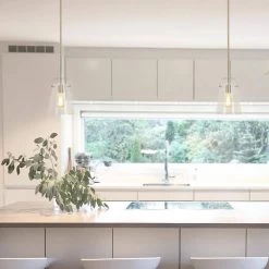 1-Light Brushed Nickel Mini Pendant with Clear Glass Shade by Cresswell -BLACK DECKER store brushed nickel cresswell pendant lights bm1947 00 31 1000